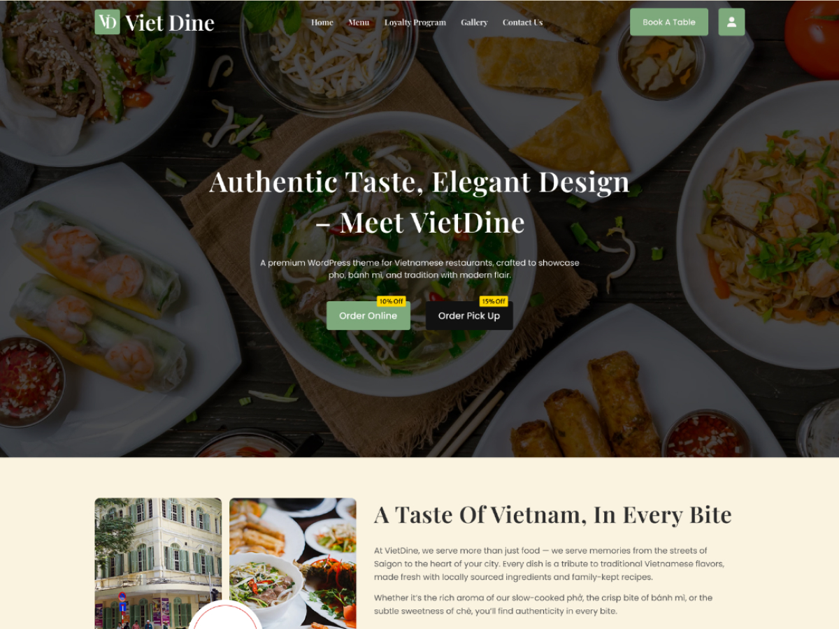 Viet Dine Theme